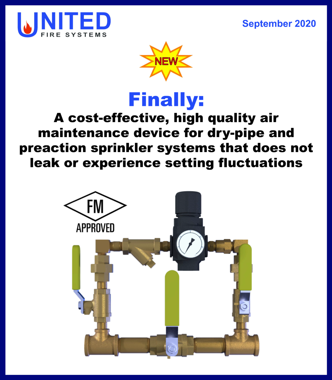 NEW PRODUCT Nitrogen / Air Maintenance Device, Model NAMD1 UNITED Fire Systems